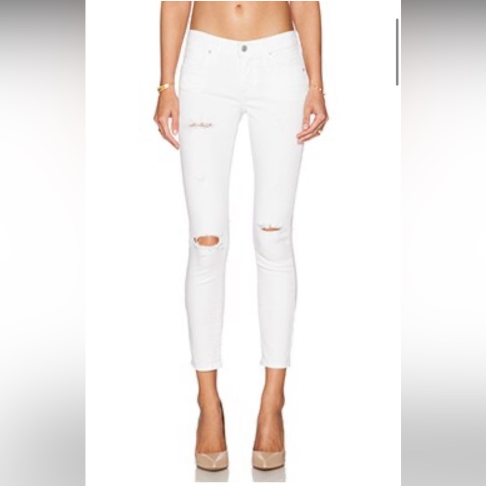 A Gold e white destroyed crop Jean